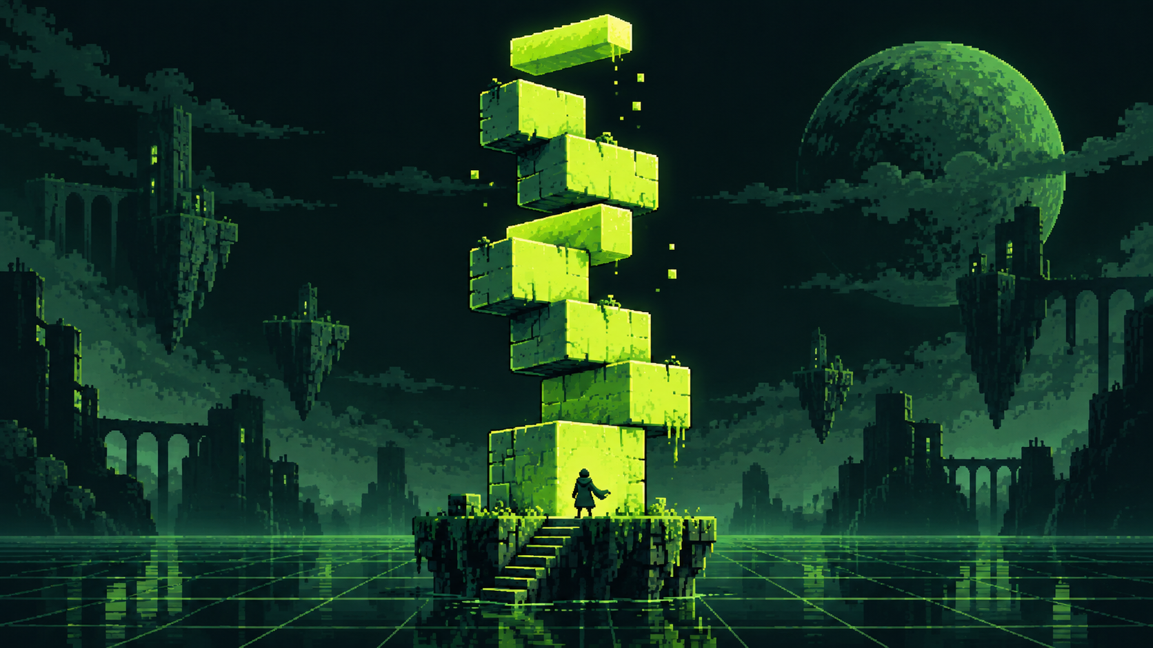 Blockfall pixel artwork